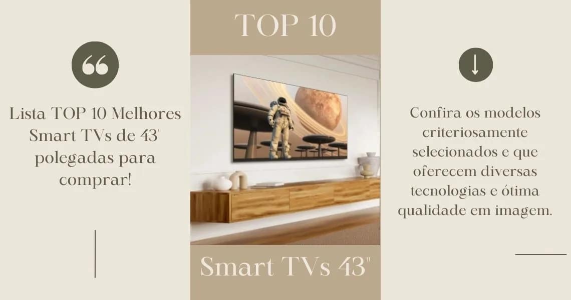Top 10 - As melhores Smart TVs de 43" para comprar! Lista 2024